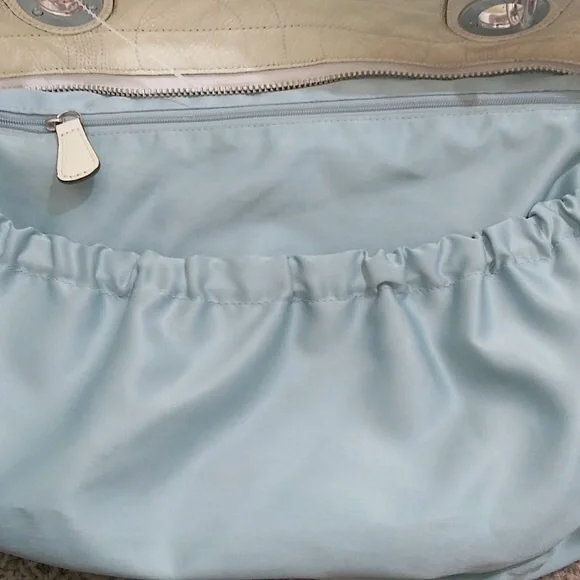 Coach - Yellow Leather & Canvas Diaper/Tote Bag - Picture 4 of 11